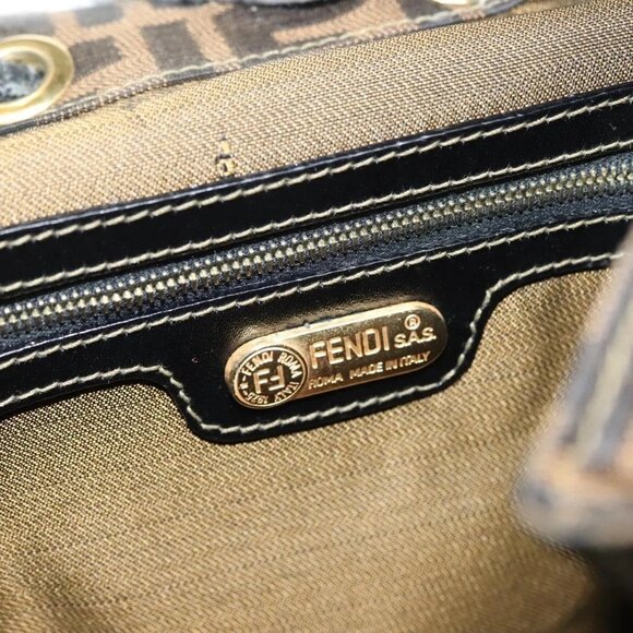 FENDI Zucca Canvas Backpack Black Brown Auth 134435 - Picture 12 of 16